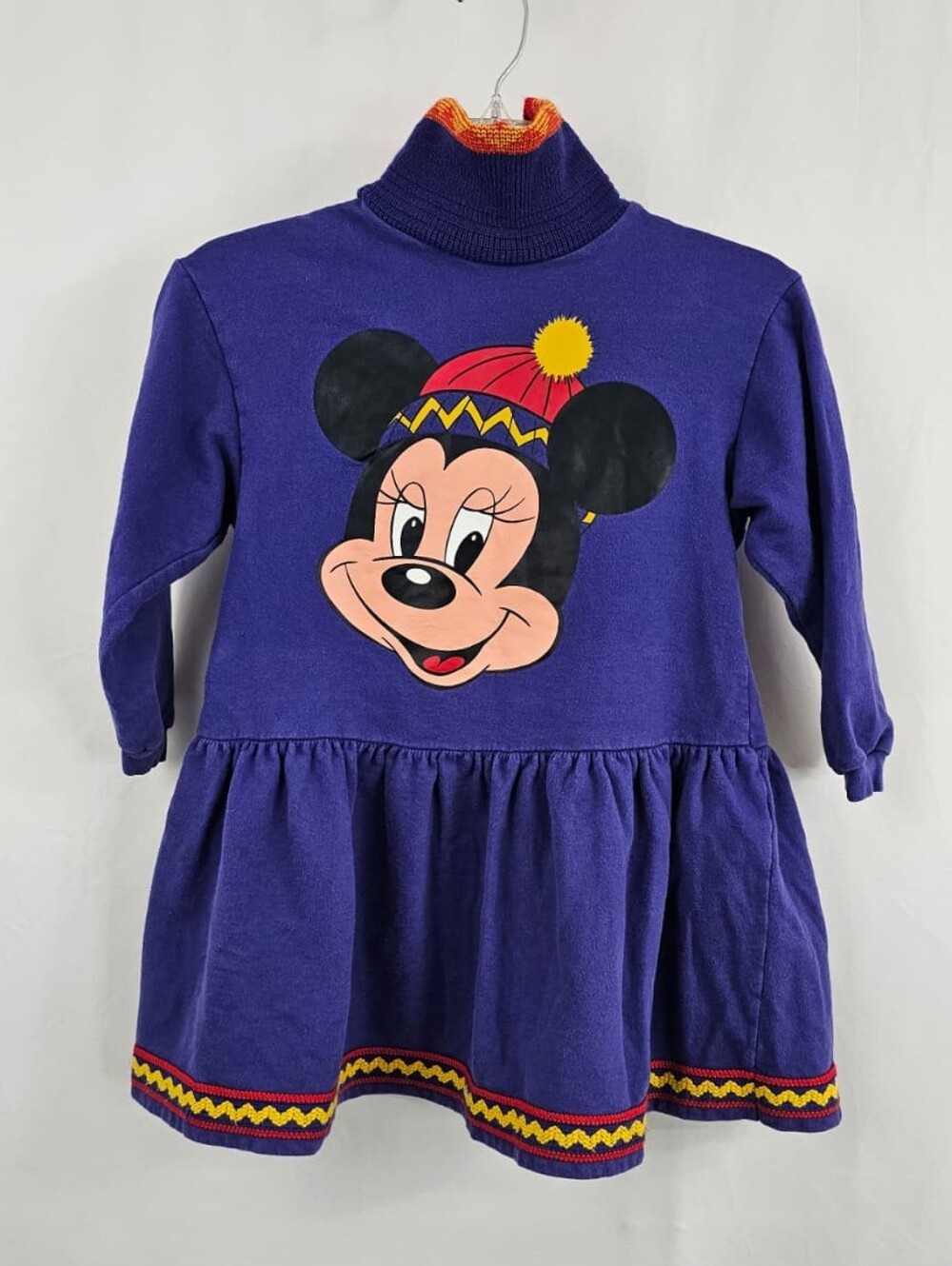 Rare VTG Early 90s Disney Girls' Minnie Mouse Long Sleeve Dress, Sz 7Y